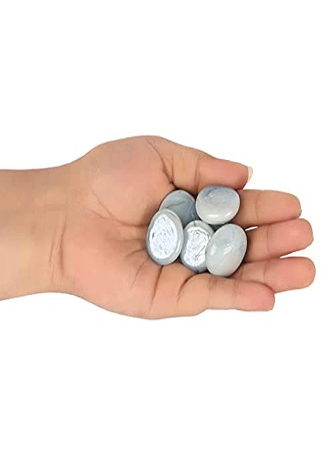 Pikvy Pebbles for Decoration - Glass-Milky Grey Pebbles Stones - Decorative Stones and Pebbles, Vase Fillers Stones - Pebbles for Plants Pots and Home Decor (2 Kg) - Image 3